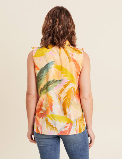 Chemise sans manches en coton multicolore femme