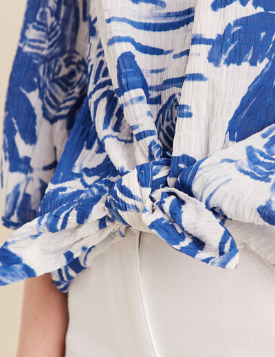 Blouse manches 3/4 blanc femme