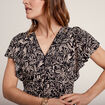 Robe évasée manches courtes noir femme