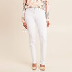 Jean coupe droite taille haute blanc femme