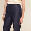 Pantalon large taille haute denim stone femme