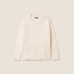 Pull col rond manches longues &agrave; sequins ecru femme