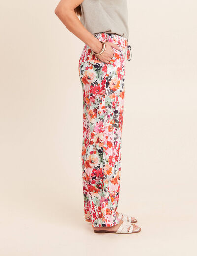 Pantalon large taille standard multicolore femme