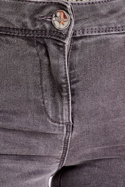Pantalon bootcut denim gris femme