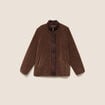 Manteau manches longues col montant marron fonc&eacute; femme