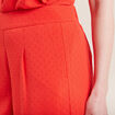 Pantalon large élastiqué orange femme