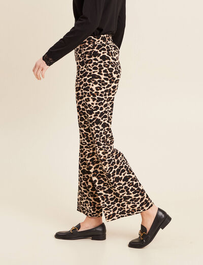 Pantalon large creme femme