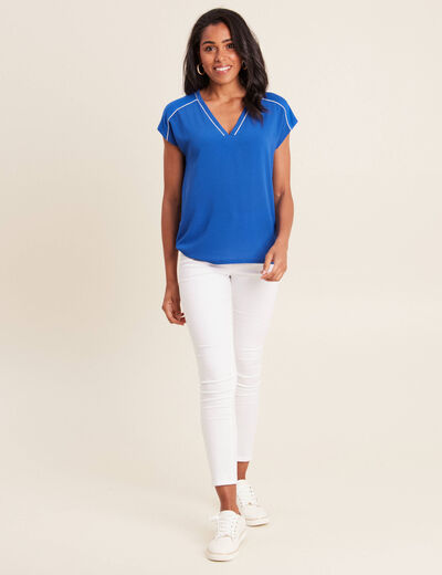 T-shirt manches courtes bleu electrique femme