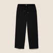 Pantalon fluide large taille haute noir femme