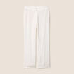 Pantalon coupe droite taille haute ecru femme