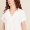 Blouse manches courtes ecru femme