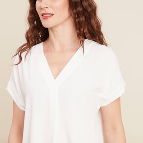 Blouse manches courtes ecru femme