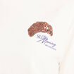 T-shirt avec print et broderie sequins ecru femme