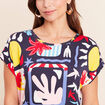 T-shirt manches courtes multicolore femme