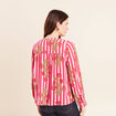 Blouse ample col v manches longues rose femme