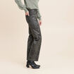 Pantalon taille bascul&eacute;e vert femme