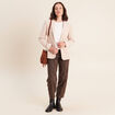 Veste tailleur velours sable femme