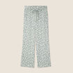 Pantalon ample taille haute taupe femme