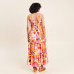 Robe longue &eacute;vas&eacute;e &agrave; fines bretelles multicolore femme