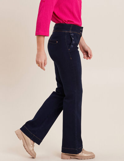 Jean bootcut taille haute denim brut femme