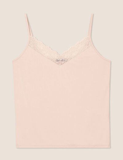 Débardeur thermo-douceur bretelles fines beige femme