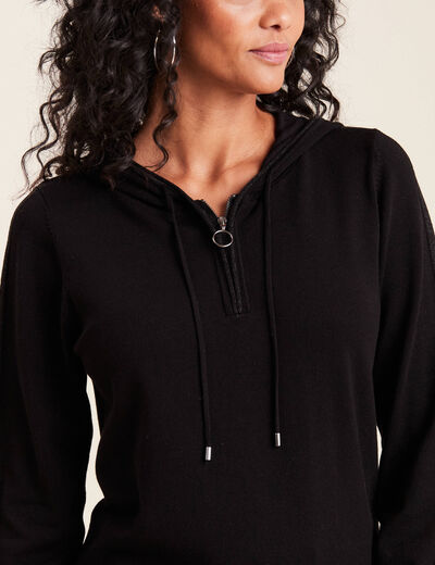 Pull manches longues noir femme