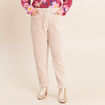 Pantalon coupe mom en velours sable femme