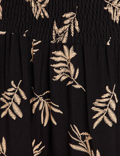 Jupe avec broderie noir femme