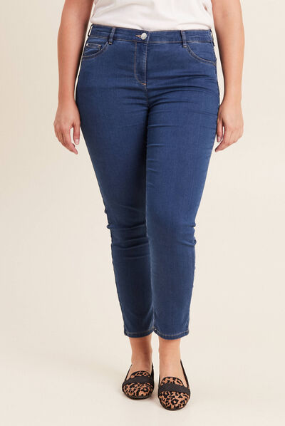 Jeans léger taille standard 7/8ème denim double stone femme