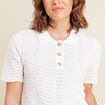 Polo manches courtes blanc femme