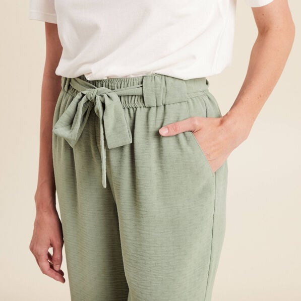 pantalon flou droit 78eme vert clair femme Pantalon flou droit 7/8ème vert clair femme