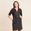 Robe &agrave; paillettes avec ceinture int&eacute;gr&eacute;e noir femme