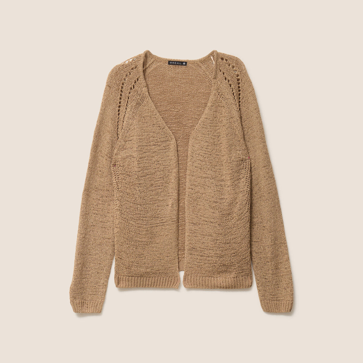 Gilet manches longues sable femme