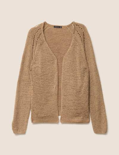 Gilet manches longues sable femme