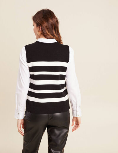 Pull sans manches noir femme