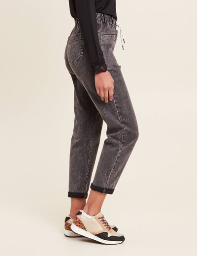 Jean ample 7/8ème denim gris femme