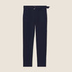 Pantalon flou ceinturé bleu foncé femme