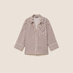 Chemise ample manches 3/4 marron femme