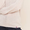 Pull droit col rond manches longues beige femme