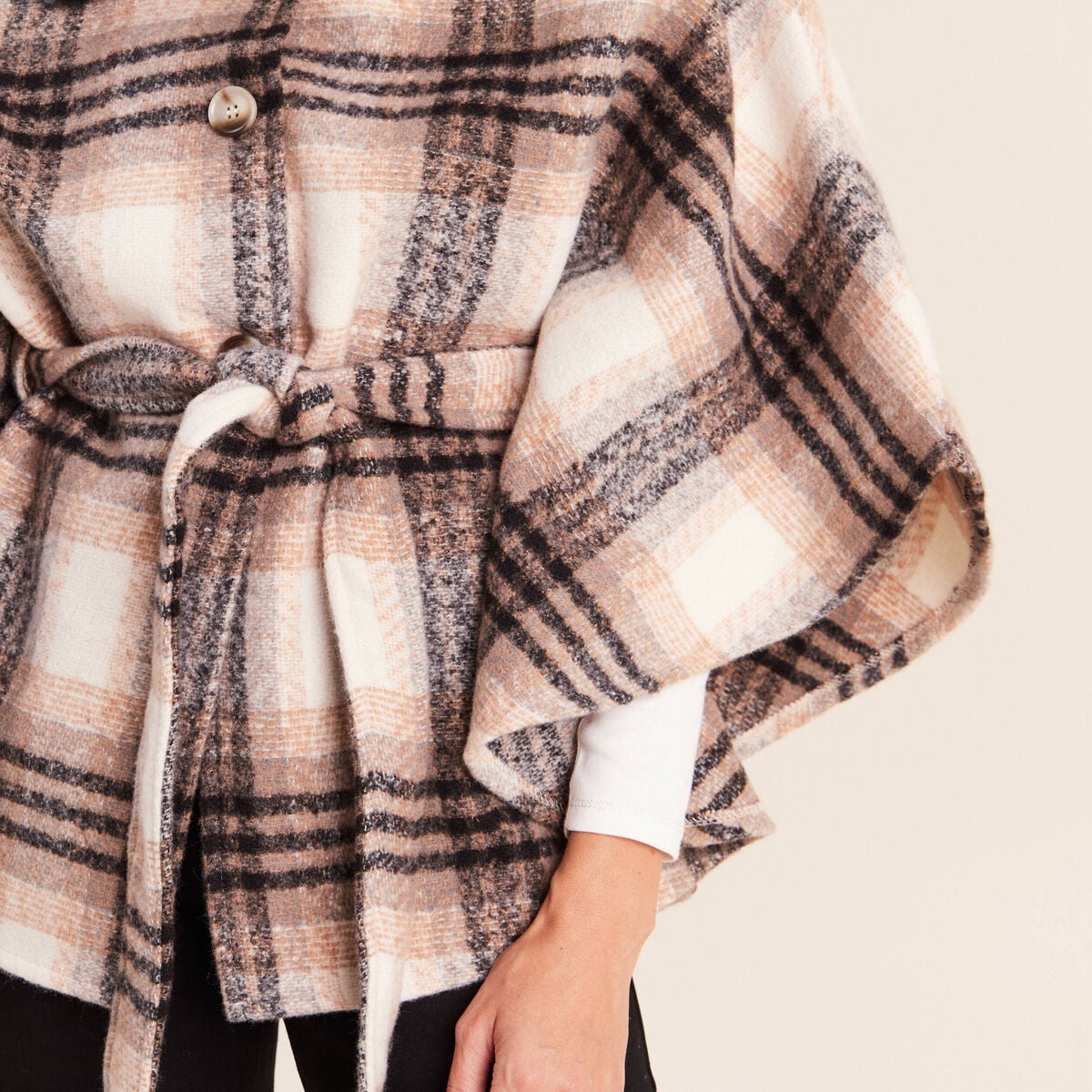 Poncho bordeaux femme