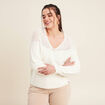 Pull confectionn&eacute; en France ecru femme