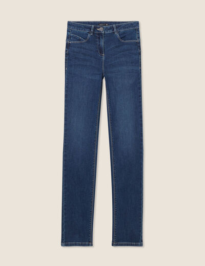 Jean ajusté taille standard long denim brut femme
