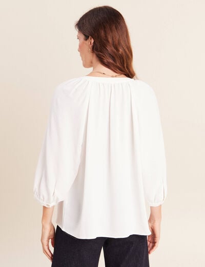 Chemise manches 3/4 ecru femme