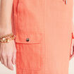 Jupe standard aspect lin orange fluo femme