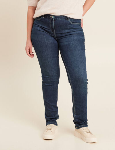 Jean ajusté taille standard long denim brut femme