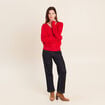 Pull manches longues rouge femme