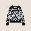 Pull col rond noir femme