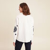 chemise en coton brodée manches longues ecru femme