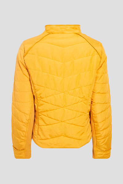 Doudoune droite jaune or femme