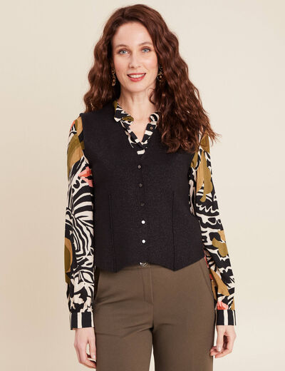 Gilet sans manches noir femme